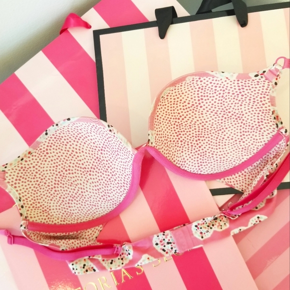 Victoria's Secret Vintage Sexy Little Things Heart Candy Gumball Push-up Bra 34C - Picture 4 of 10